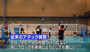 Des robots jouent au volley - Mur infranchissable au block !