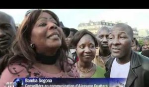 Celebration de la victoire d'Alassane Ouattara sur la place du Trocadéro à Paris