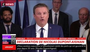 Nicolas Dupont-Aignan fera part de son choix pour le second tour dans les prochains jours