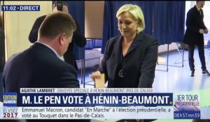 Marine Le Pen a voté à Hénin-Beaumont