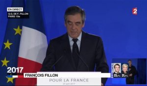Présidentielle : le discours de défaite de François Fillon qui prend position pour le second tour