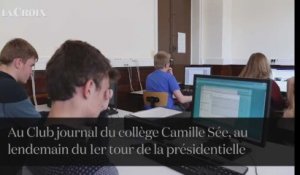 Présidentielle : lendemain de premier tour au Club journal du collège Camille Sée
