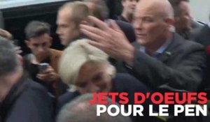 Bretagne : Le Pen accueillie par des jets d'œufs