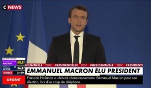 Emmanuel Macron : "Rien n'était écrit. Merci du fond du coeur"