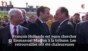 Les images des retrouvailles entre François Hollande et Emmanuel Macron