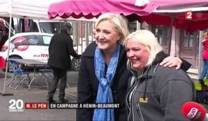 Marine Le Pen en campagne à Hénin-Beaumont