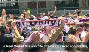 Le Real Madrid fête son 33e titre de Liga avec son public