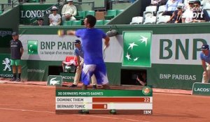 Roland-Garros 2017 : La nonchalance de Tomic, dépassé par la puissance de Thiem (6-4, 6-0, 2-1)