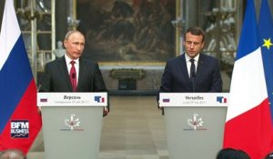 Discours d'Emmanuel Macron avec Vladimir Poutine