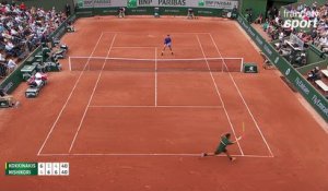 Roland-Garros 2017 : La défense de Nishikori qui fusille Kokkinakis (6-4, 1-6, 4-6, 0-0)