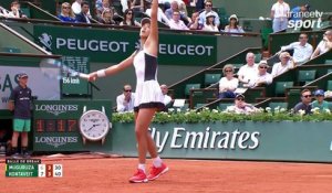 Roland-Garros 2017 : Muguruza s’arrache pour sauver une balle de break  (6-7, 3-3)