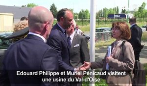 Philippe et Penicaud visitent une usine du Val d'Oise