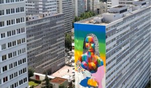 Street Art à Paris: une immense Joconde orne un immeuble