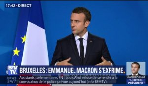 Macron à Bruxelles: "L'Europe doit aujourd'hui protéger davantage nos concitoyens"