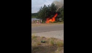 Départ d'incendie à cause d'un barbecue