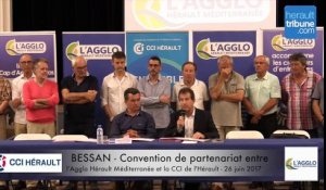 BESSAN - CONVENTION DE PARTENARIAT ENTRE L'AGGLO HERAULT MEDITERRANEE ET LA CCI DE L'HERAULT 26 JUIN 2017