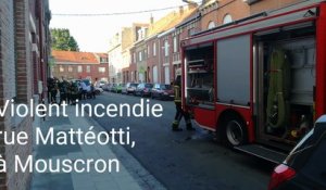 Incendie dans la rue Mattéotti, à Mouscron