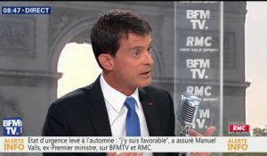 Manuel Valls "favorable" à la levée de l'état d'urgence, à l'automne