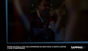 Mario Balotelli dans un bar avec des supporters pour regarder le match de Nice (Vidéo)