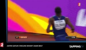 Usain Bolt : Justin Gatlin le bat mais se met à genoux devant le roi (Vidéo)