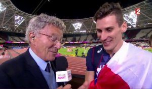 Interview de Pierre-Ambroise Bosse apres sa victoire en 800m Londres 2017