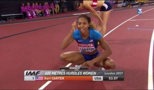 Mondiaux d’athlétisme : Kori Carter domine le 400 m haies femmes !