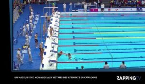 Attentats en Catalogne : Un nageur espagnol sacrifie une course pour rendre hommage aux victimes (vidéo)