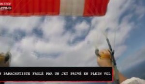 Un parachutiste frôlé par un avion en plein saut (vidéo)