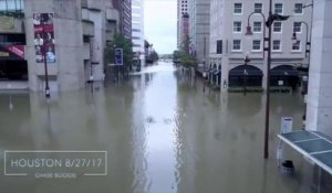 Le centre-ville de Houston Inondé vu de Drone...
