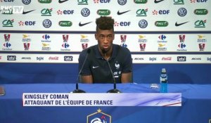 Equipe de France – Coman et Umtiti devant la presse avant les Pays-Bas