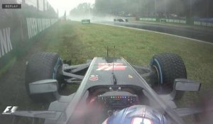 Grand Prix d'Italie - Romain Grosjean sort de la piste !