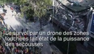 À Mexico, un drone filme les impressionnants dégâts du séisme