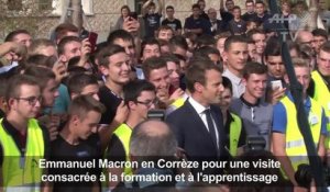 Macron en visite en Corrèze, les salariés de GM&S bousculés