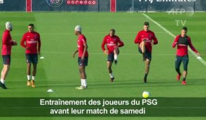 Foot: entraînement du PSG avant Dijon