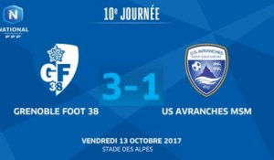 J10 : Grenoble Foot 38 - US Avranches MSM (3-1), le résumé