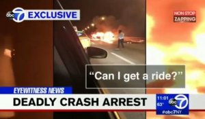 Après un accident, il fuit en taxi et laisse sa copine mourir dans les flammes (Vidéo)