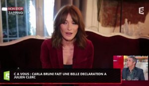 Carla Bruni fan de Julien Clerc, elle lui fait une belle déclaration dans C à Vous (Vidéo)