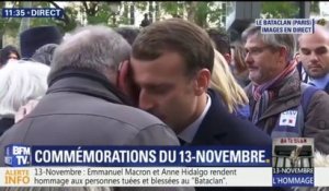 Commémorations du 13-novembre: l’émotion d’Emmanuel Macron réconfortant les familles des victimes du Bataclan