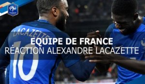 La réaction d'Alexandre Lacazette après Allemagne-France (2-2).