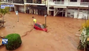 En Grèce, des torrents de boue déferlent dans les rues