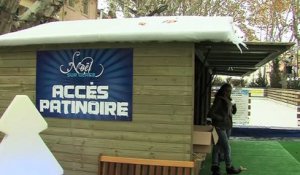 Les premiers istréens à découvrir patinoire et piste de luge...