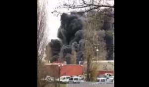 Incendie à l'usine Milcamps de Forest