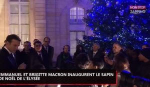 Emmanuel Macron et Brigitte inaugurent le sapin de Noël de l’Elysée avec des enfants (Vidéo)