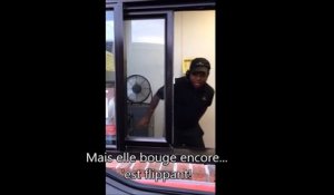 Quand l'employé du McDrive a peur d'une araignée... Impossible de servir les clients