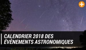 Calendrier 2018 des évènements astronomiques