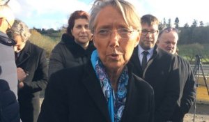 Visite de la ministre Elisabeth Borne sur le chantier de la RN164