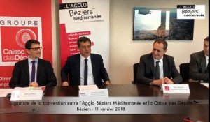 Signature d'une convention entre l'Agglo Béziers Méditerranée et la Caisse des Dépôts