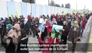 Des Kurdes syriens manifestent suite aux menaces de la Turquie