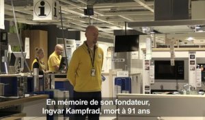 Une minute de silence dans un IKEA après la mort du fondateur