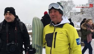Neige à Paris : ils skient à Montmartre